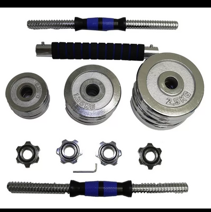 Kit de mancuernas 30 kg ajustable a barra recta
