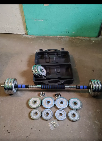 Kit de mancuernas 30 kg ajustable a barra recta