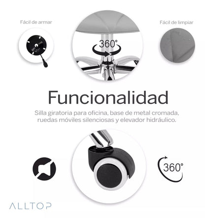 2 sillas de escritorio moderna cromada