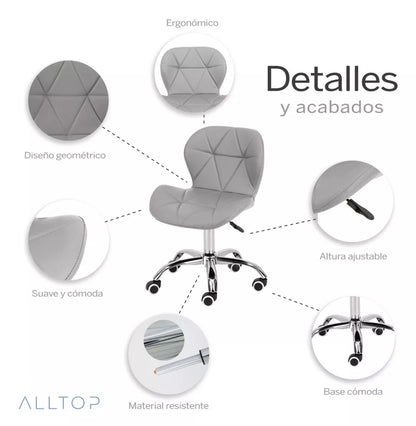 2 sillas de escritorio moderna cromada