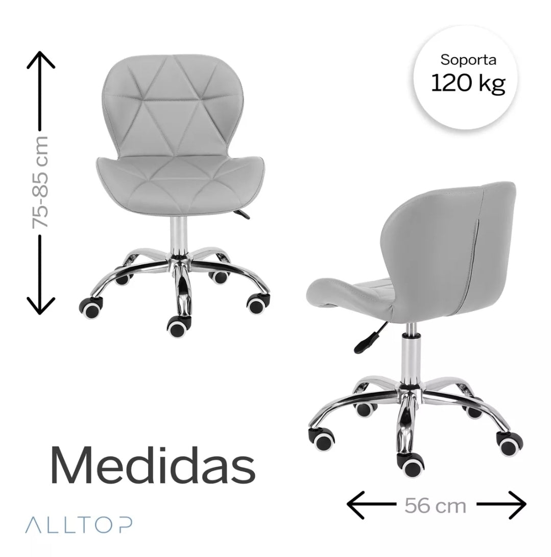 2 sillas de escritorio moderna cromada