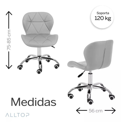 2 sillas de escritorio moderna cromada