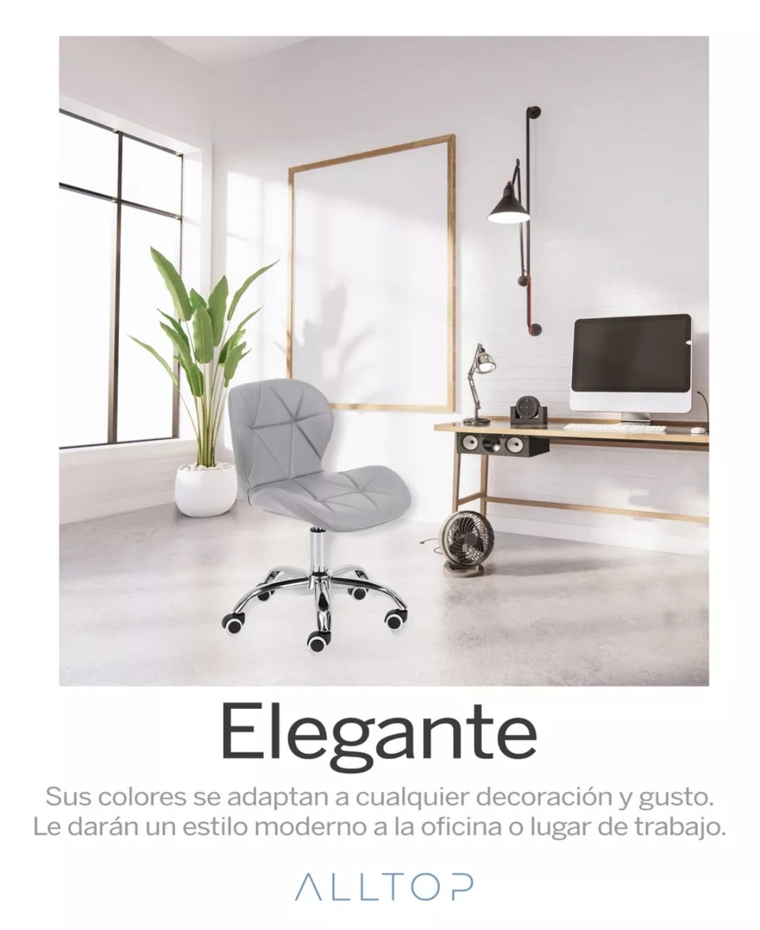 2 sillas de escritorio moderna cromada