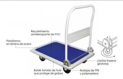 Carro plataforma de carga plegable 150kg / 300kg