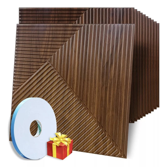 Paneles decorativo 3D Caoba 50x50cm