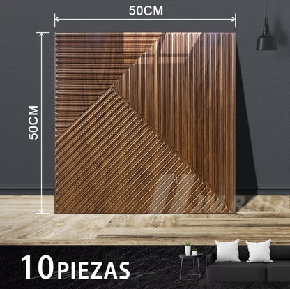 Paneles decorativo 3D Caoba 50x50cm