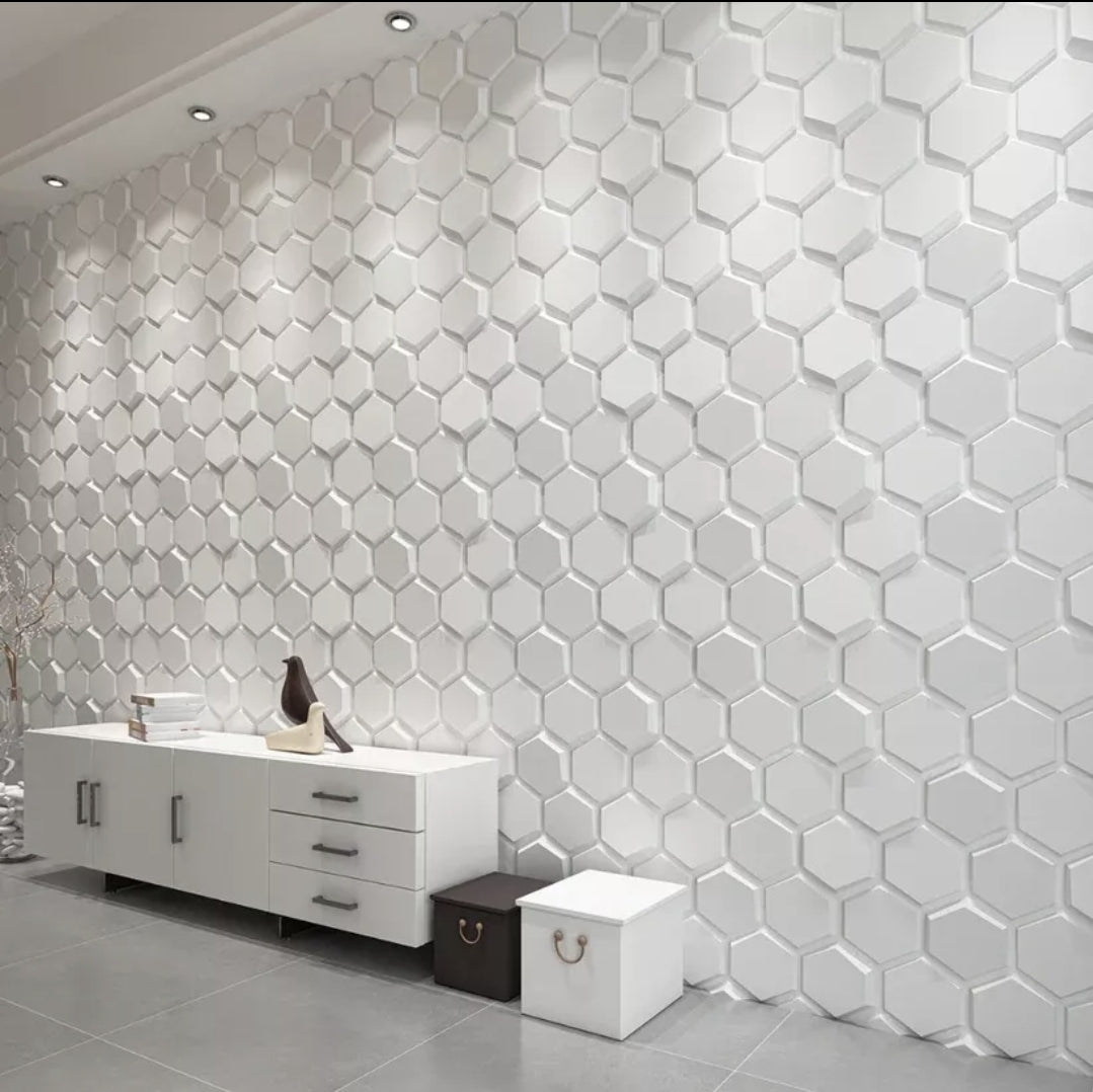 Paneles 3D blanco 20 piezas 50x50cm