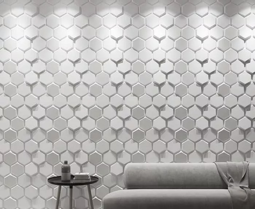 Paneles 3D blanco 20 piezas 50x50cm