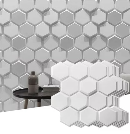 Paneles 3D blanco 20 piezas 50x50cm