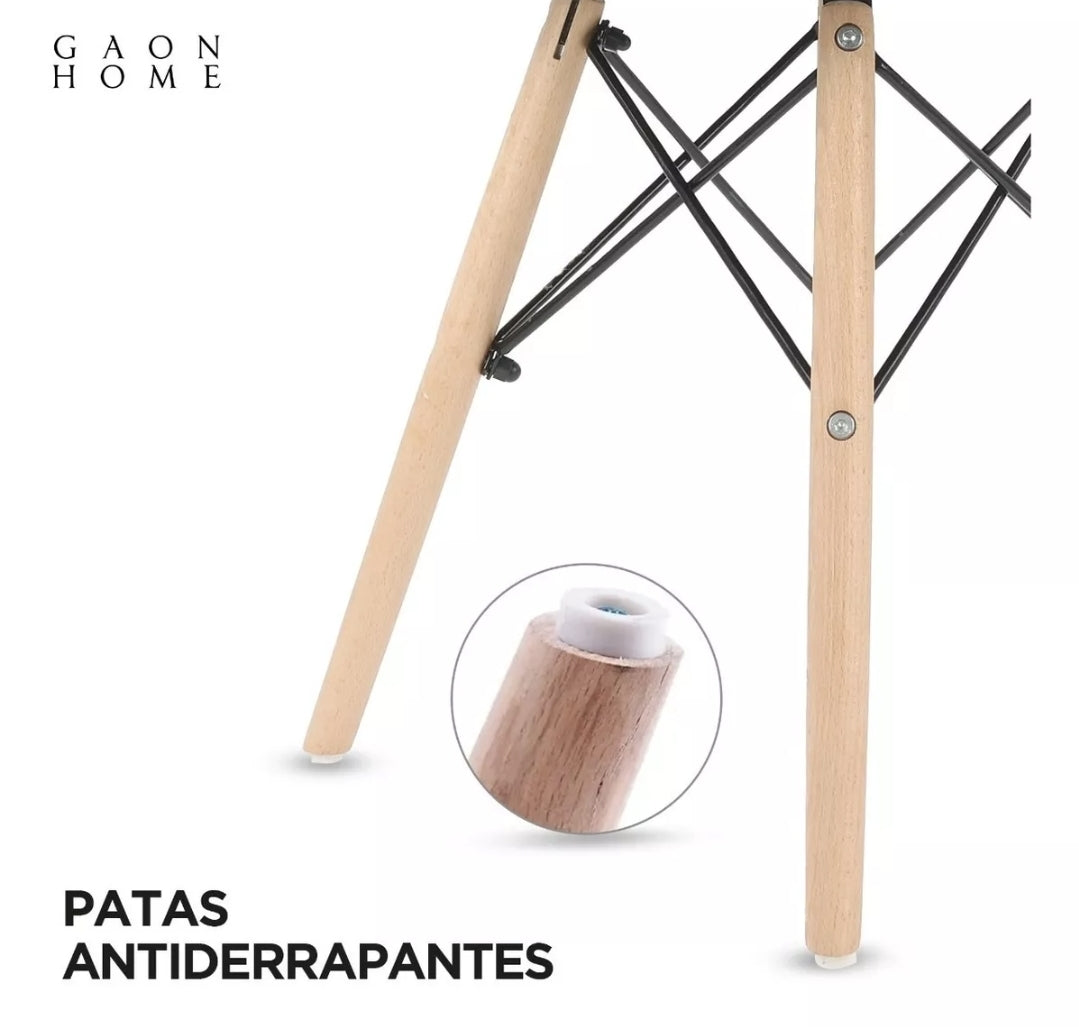 Set De 4 Sillas Estilo Eames De Botones Tapizadas En Vinipiel