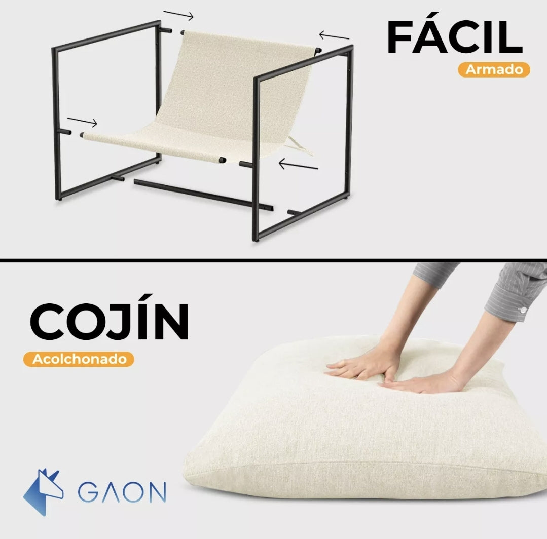 Silla individual Estructura metálica con cojín