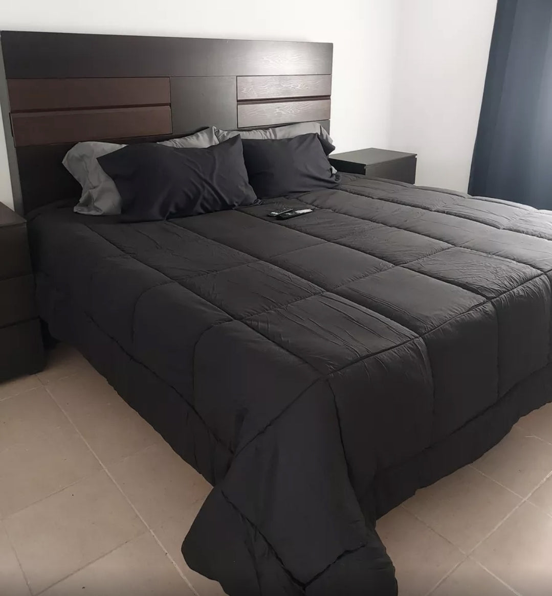 Set 7 Pzas Edredón Queen Size Fundas de almohada Juego de Sabanas