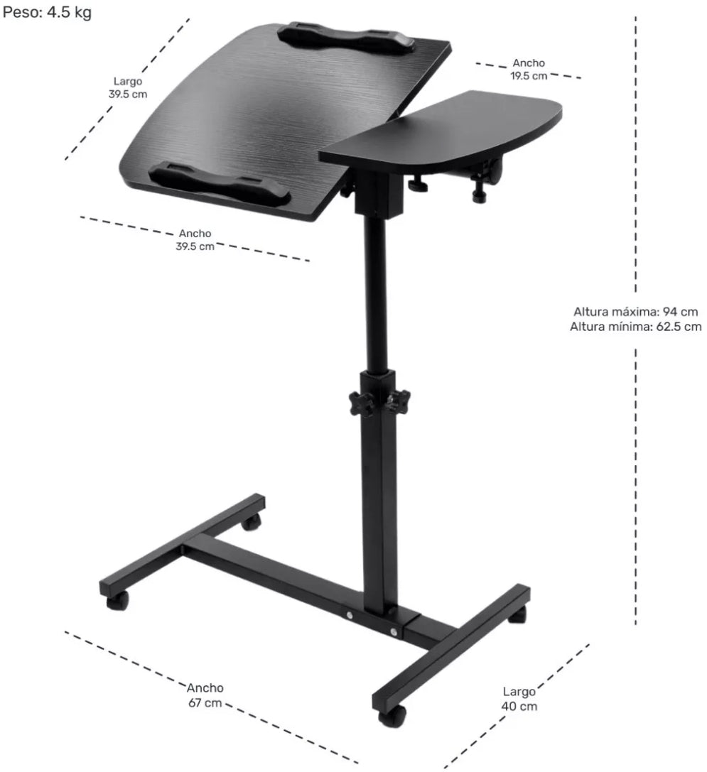 Mesa Auxiliar de sofá plegable para Laptop 60cm