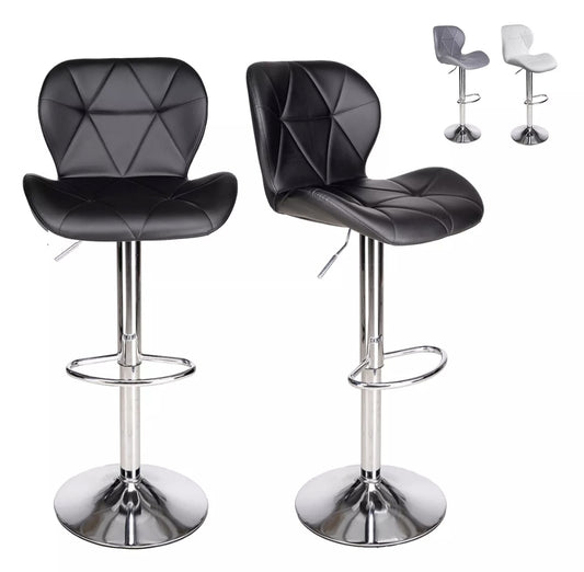 4 bancos con respaldo acolchados