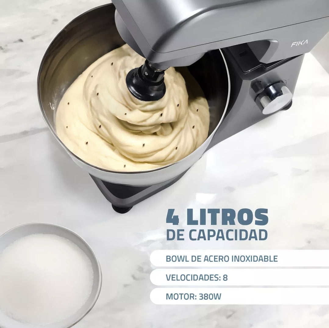 Batidora De Pedestal Fika 380w 4lt 8 Velocidades 127v Color Gris