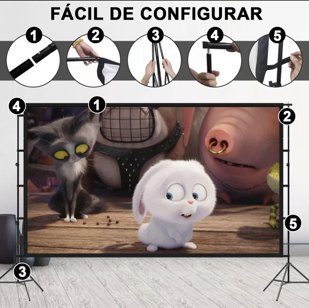 Pantalla De Proyector 120 Pulgadas Con Trípode Telescópico