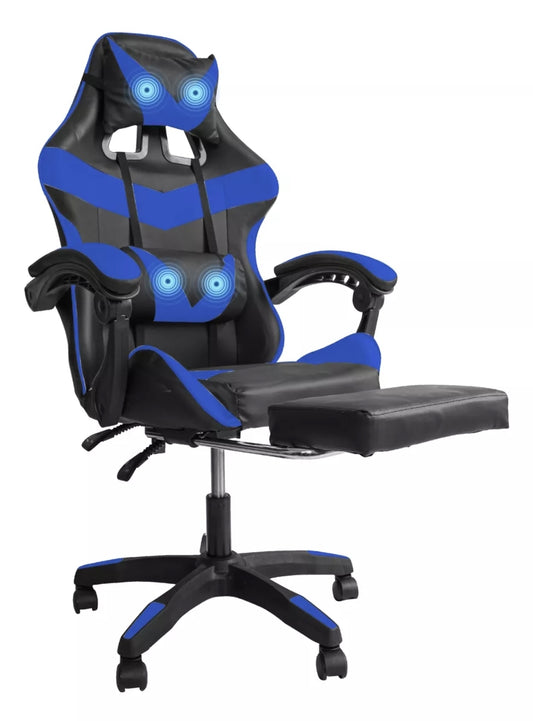 Silla Gamer Reclinable Giratoria Ergonómica Cómoda 2 Masajes