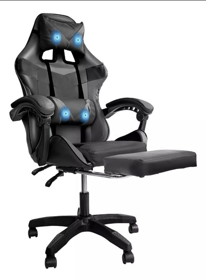 Silla Gamer Reclinable Giratoria Ergonómica Cómoda 2 Masajes