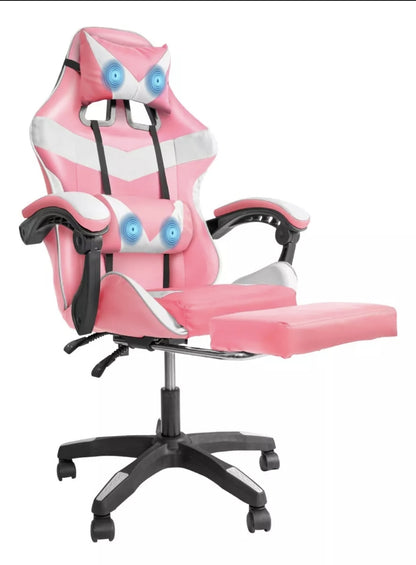 Silla Gamer Reclinable Giratoria Ergonómica Cómoda 2 Masajes