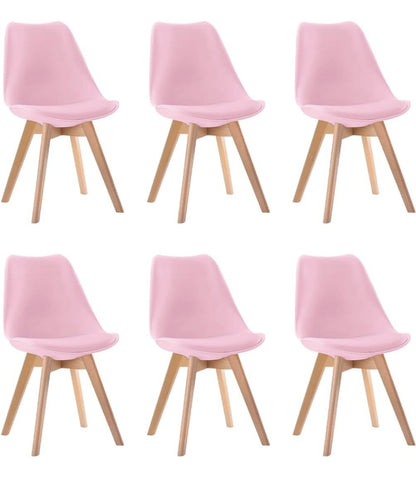 Set de 6 sillas eames tulip