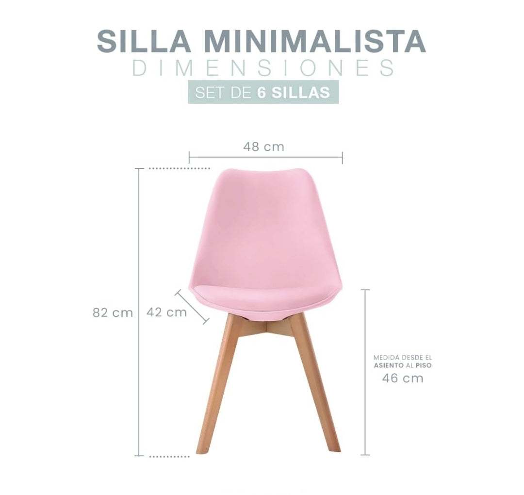 Set de 6 sillas eames tulip