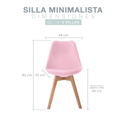 Set de 6 sillas eames tulip