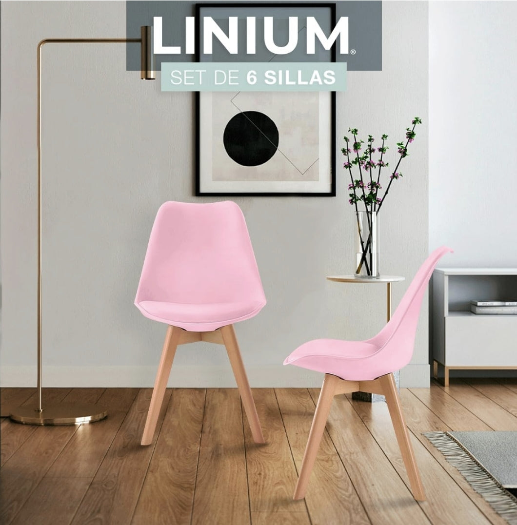 Set de 6 sillas eames tulip