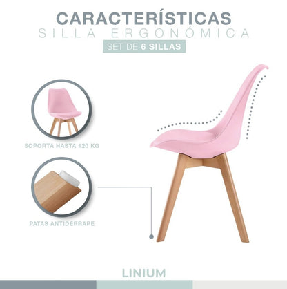 Set de 6 sillas eames tulip