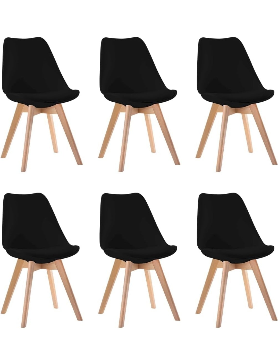 Set de 6 sillas eames tulip