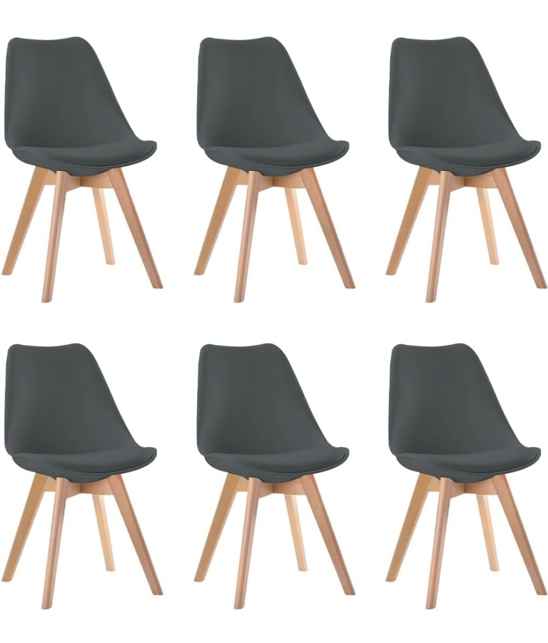 Set de 6 sillas eames tulip