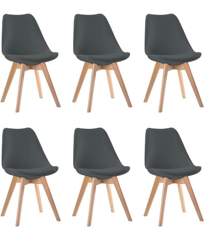 Set de 6 sillas eames tulip