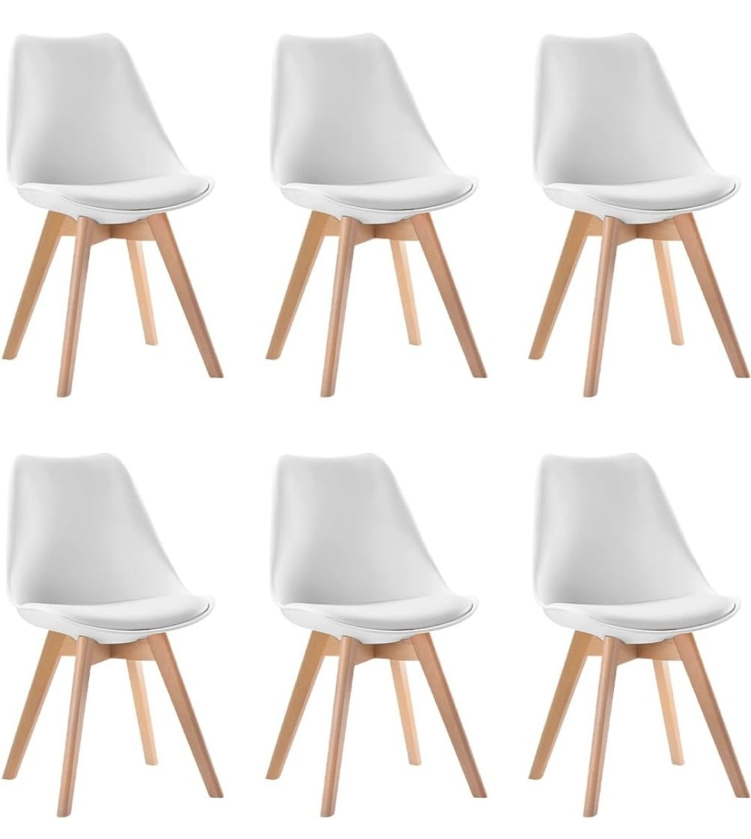 Set de 6 sillas eames tulip