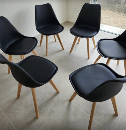 Set de 6 sillas eames tulip
