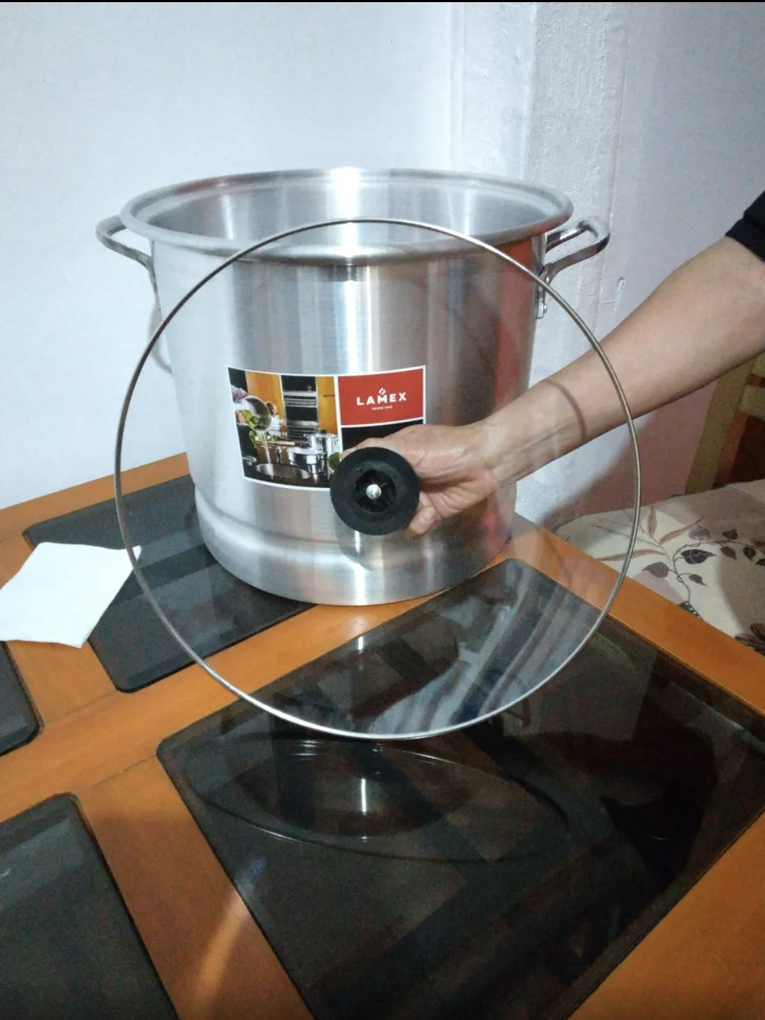 Vaporera 30 Litros con Tapa de Vidrio y Disco Vaporizador