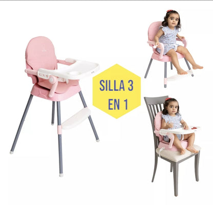 Silla Periquera Para Bebe Alta Plegable Portátil 3 En 1