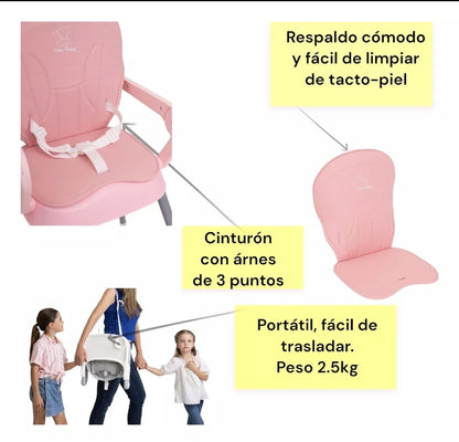 Silla Periquera Para Bebe Alta Plegable Portátil 3 En 1