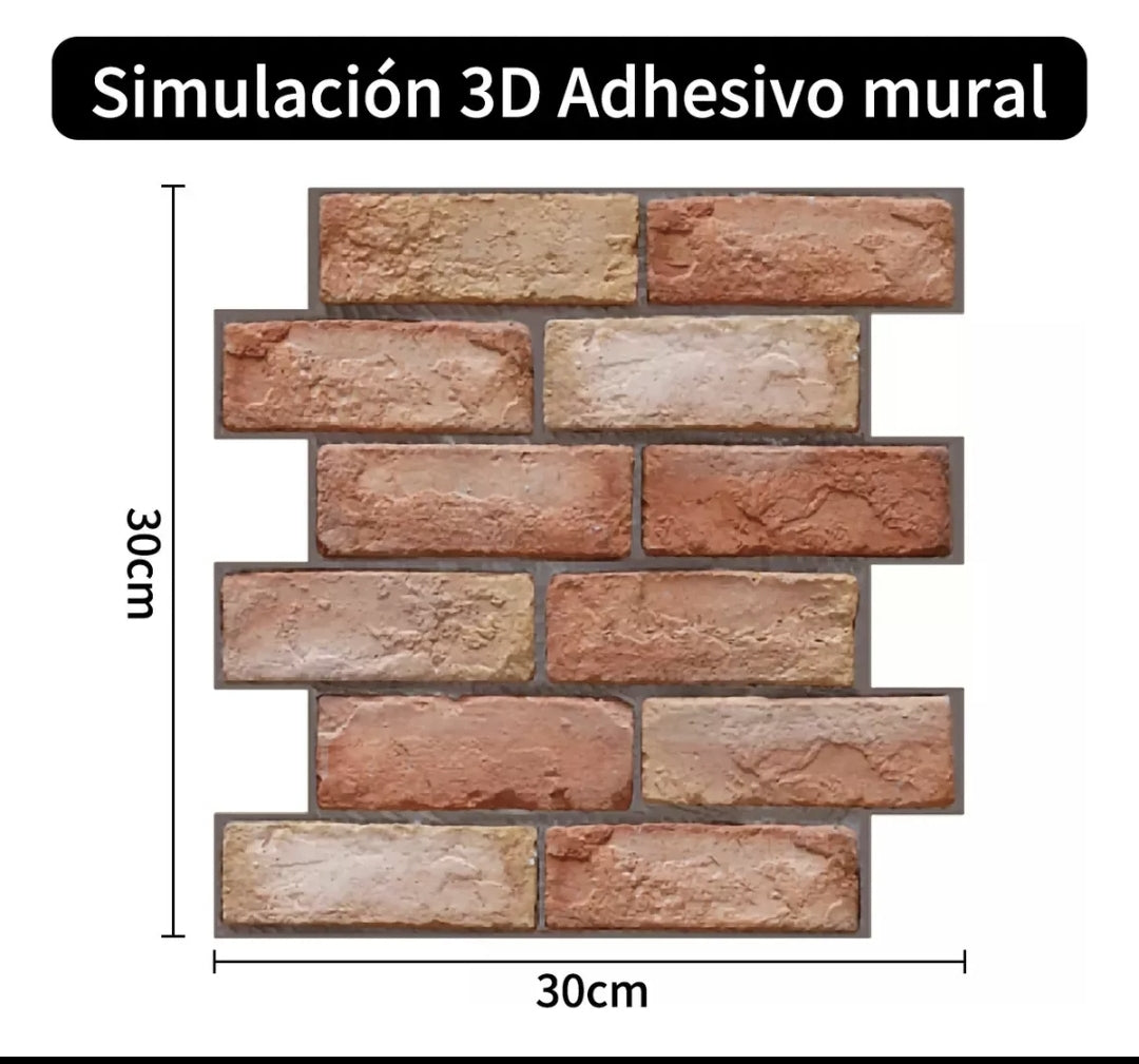 Panel decorativo 3D Ladrillo 20pz