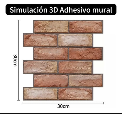 Panel decorativo 3D Ladrillo 20pz