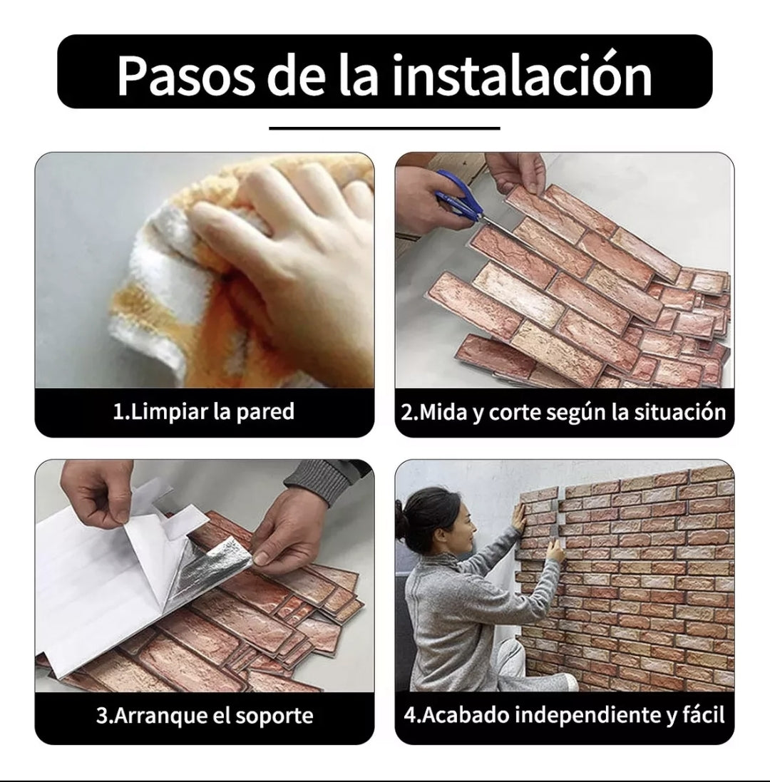 Panel decorativo 3D Ladrillo 20pz