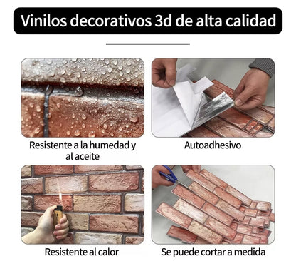 Panel decorativo 3D Ladrillo 20pz