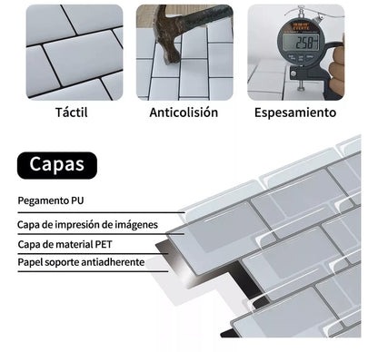Panel decorativo 3D Ladrillo 20pz