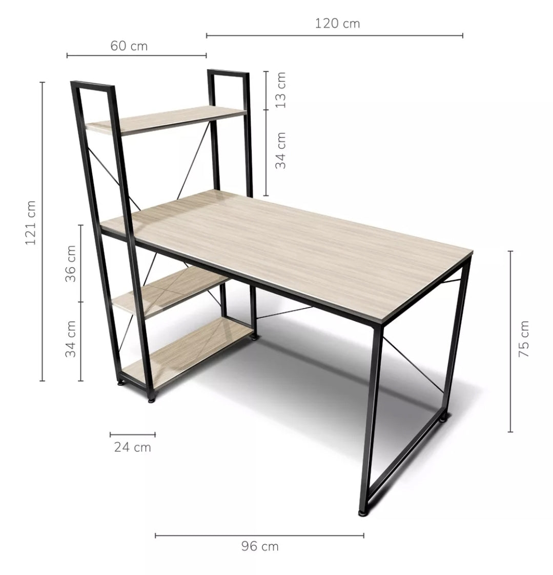 Escritorio de melamina 120cm x 122cm x 60cm