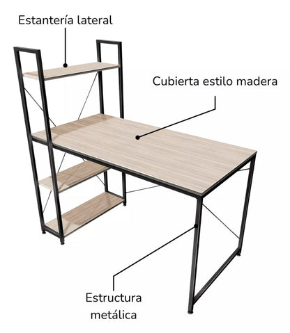 Escritorio de melamina 120cm x 122cm x 60cm