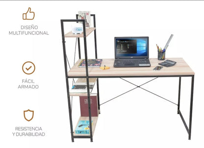 Escritorio de melamina 120cm x 122cm x 60cm