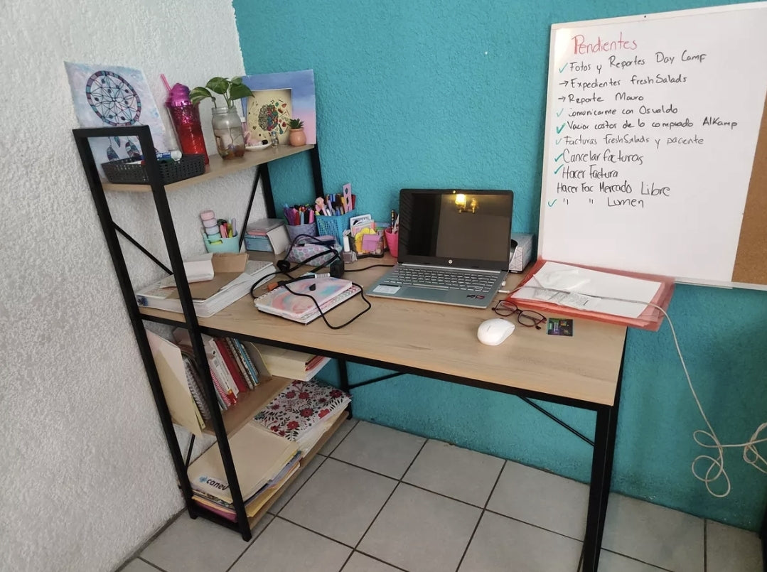 Escritorio de melamina 120cm x 122cm x 60cm