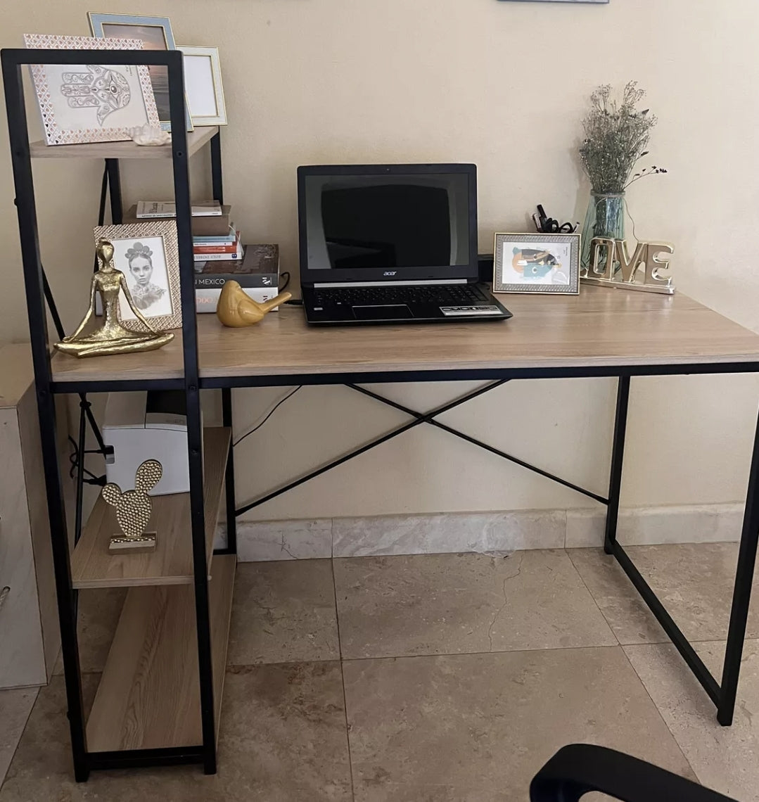 Escritorio de melamina 120cm x 122cm x 60cm