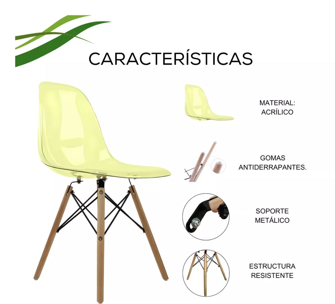 Set 2 sillas tipo eames acrílico