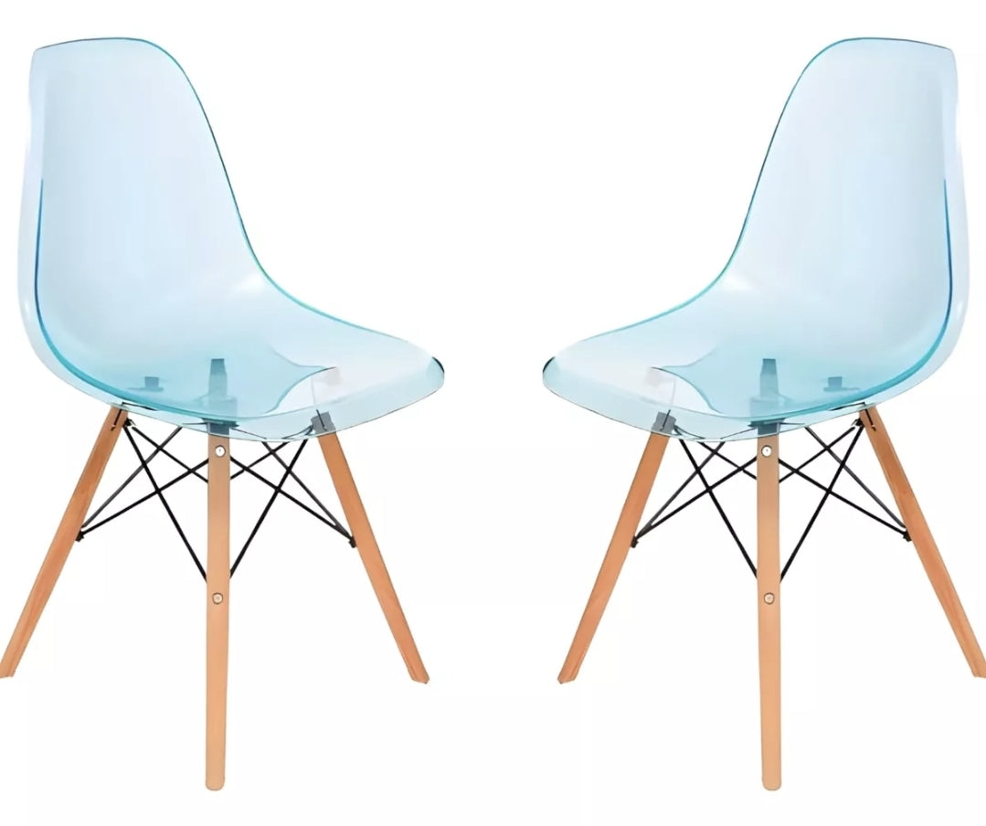 Set 2 sillas tipo eames acrílico