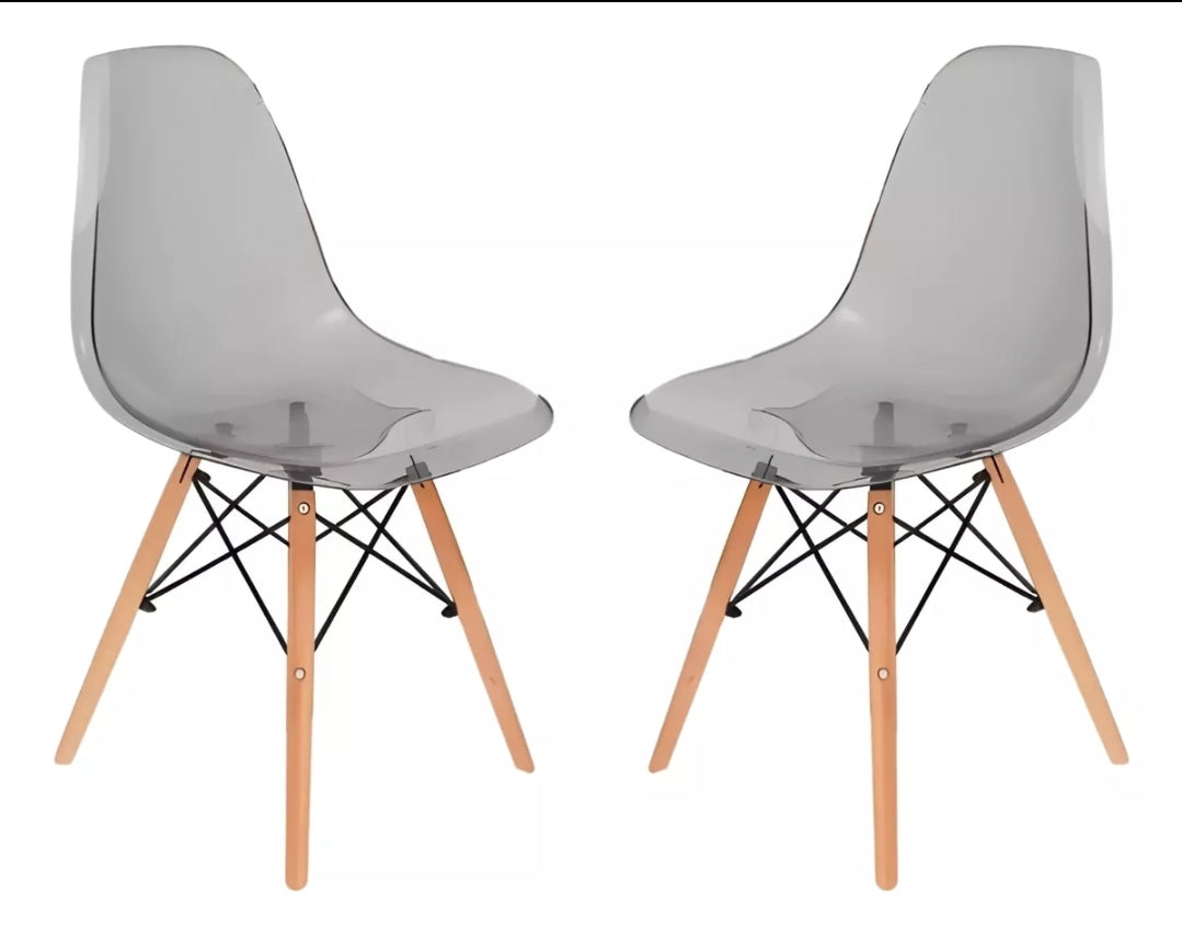 Set 2 sillas tipo eames acrílico