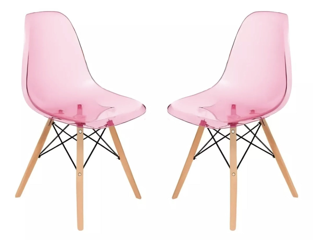 Set 2 sillas tipo eames acrílico